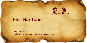 Réz Mariann névjegykártya